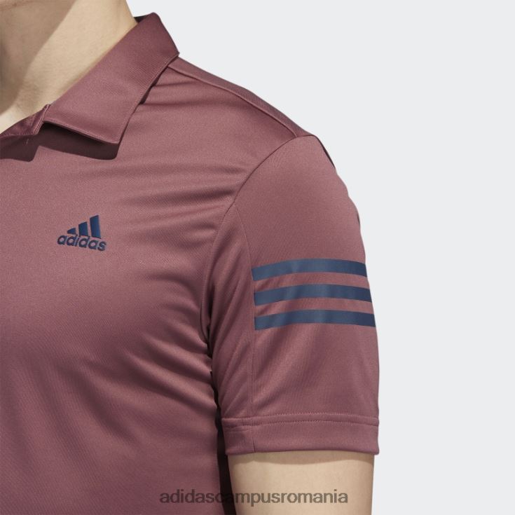 adidas campus romania tricou polo burgundy cu 3 dungi bărbați Burgundia J266N26581
