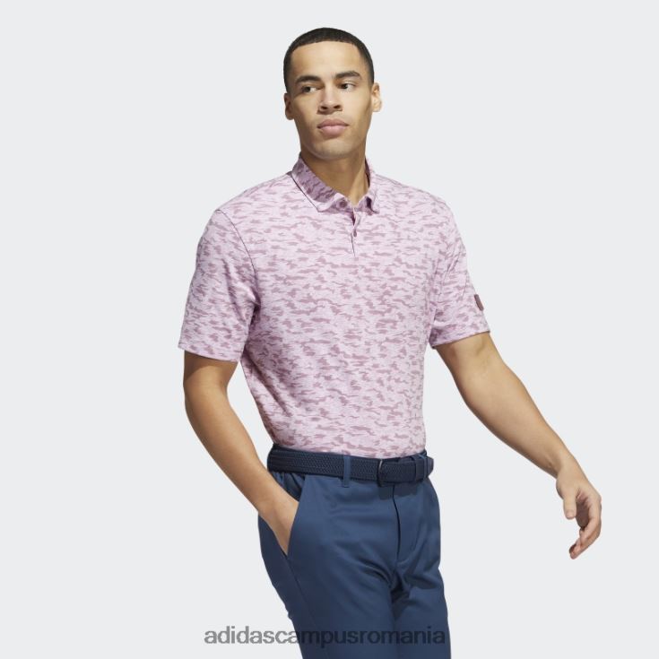 adidas campus romania tricou polo cu imprimeu camo visiniu bărbați visiniu/liliac J266N21577