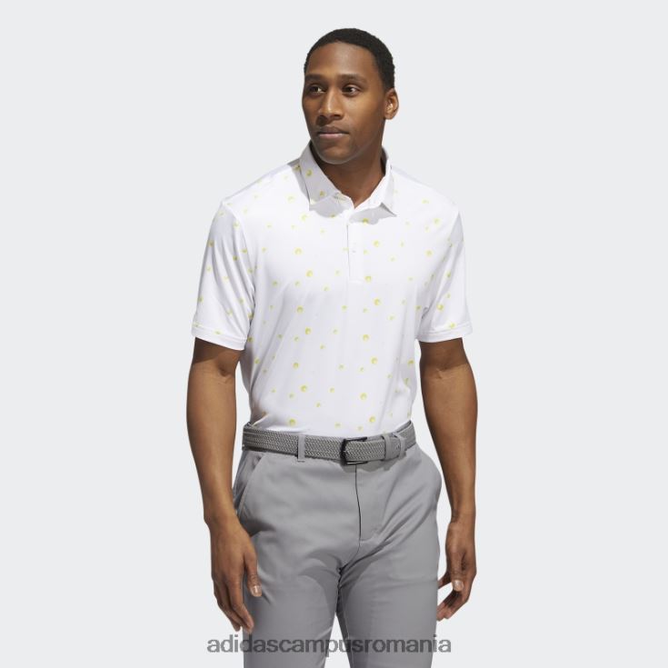 adidas campus romania tricou polo cu imprimeu integral ultimate365 alb bărbați alb/galben/gri J266N21606
