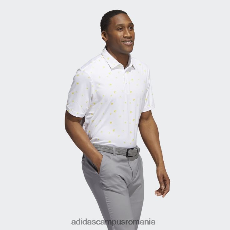 adidas campus romania tricou polo cu imprimeu integral ultimate365 alb bărbați alb/galben/gri J266N21606