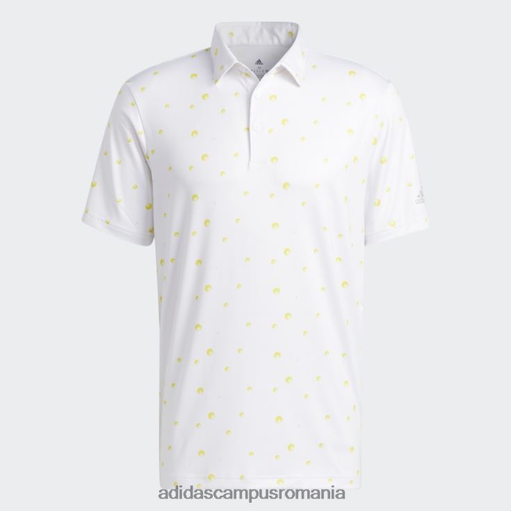 adidas campus romania tricou polo cu imprimeu integral ultimate365 alb bărbați alb/galben/gri J266N21606