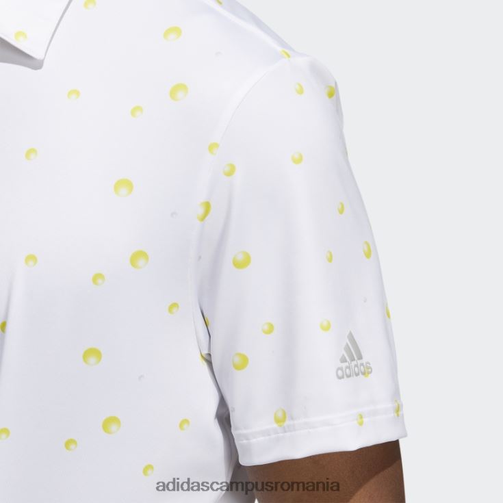 adidas campus romania tricou polo cu imprimeu integral ultimate365 alb bărbați alb/galben/gri J266N21606