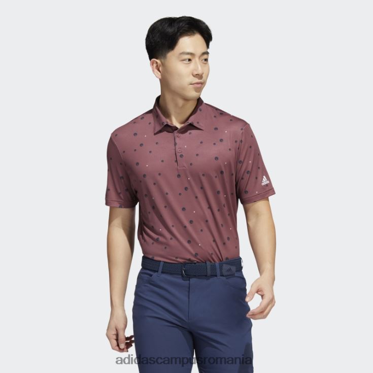 adidas campus romania tricou polo cu imprimeu integral ultimate365 visiniu bărbați visiniu/marine/alb J266N214756
