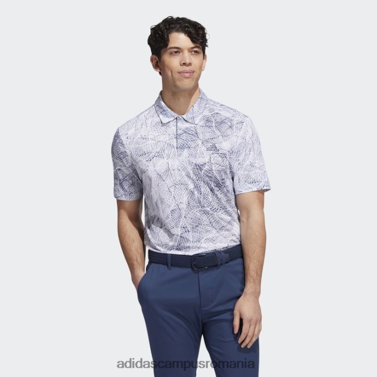 adidas campus romania tricou polo cu imprimeu în mișcare alb adidas bărbați alb/marinier J266N21098