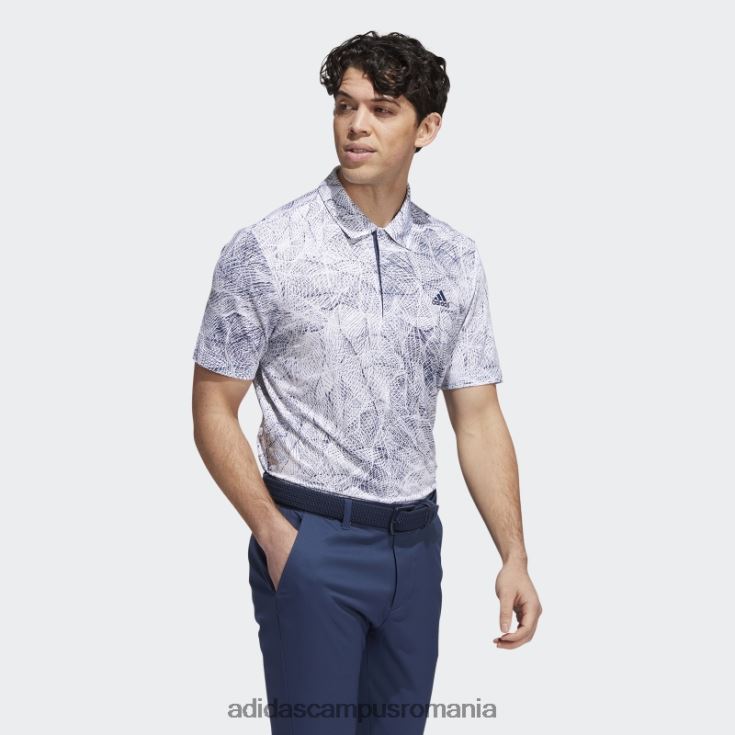 adidas campus romania tricou polo cu imprimeu în mișcare alb adidas bărbați alb/marinier J266N21098