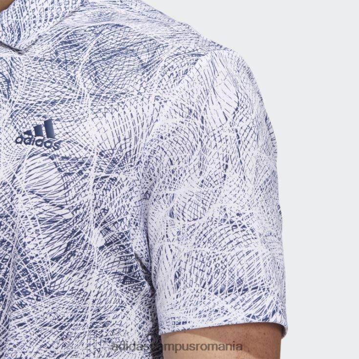 adidas campus romania tricou polo cu imprimeu în mișcare alb adidas bărbați alb/marinier J266N21098