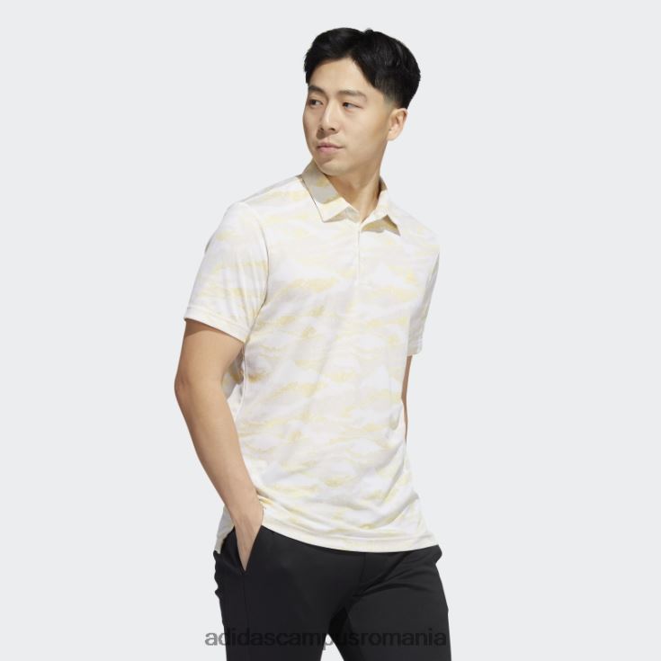 adidas campus romania tricou polo cu imprimeu orizont alb bărbați alb/beatitudine/galben J266N214978