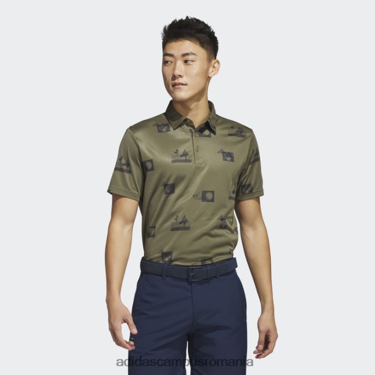 adidas campus romania tricou polo cu imprimeu peste tot olive bărbați măsline/negru/carbon J266N26493