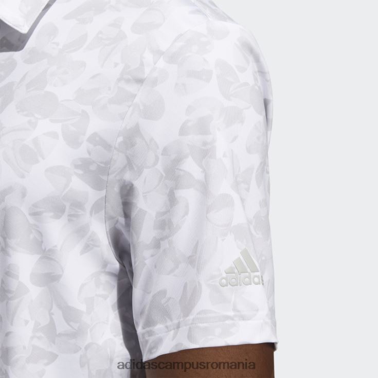 adidas campus romania tricou polo cu imprimeu prisma alb bărbați alb/gri J266N21123