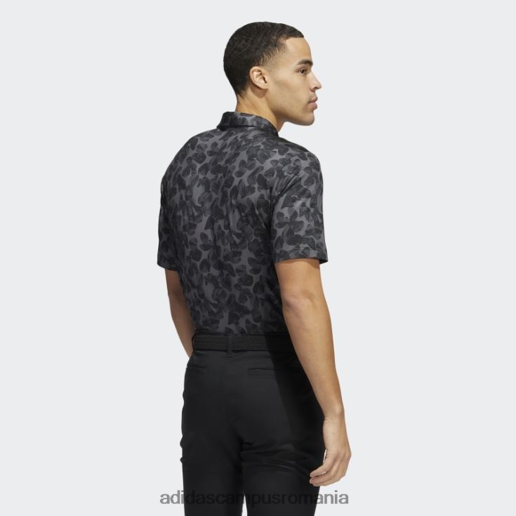 adidas campus romania tricou polo cu imprimeu prisma la moda neagra bărbați gri/negru J266N21575