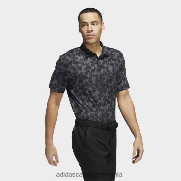 adidas campus romania tricou polo cu imprimeu prisma la moda neagra bărbați gri/negru J266N21575