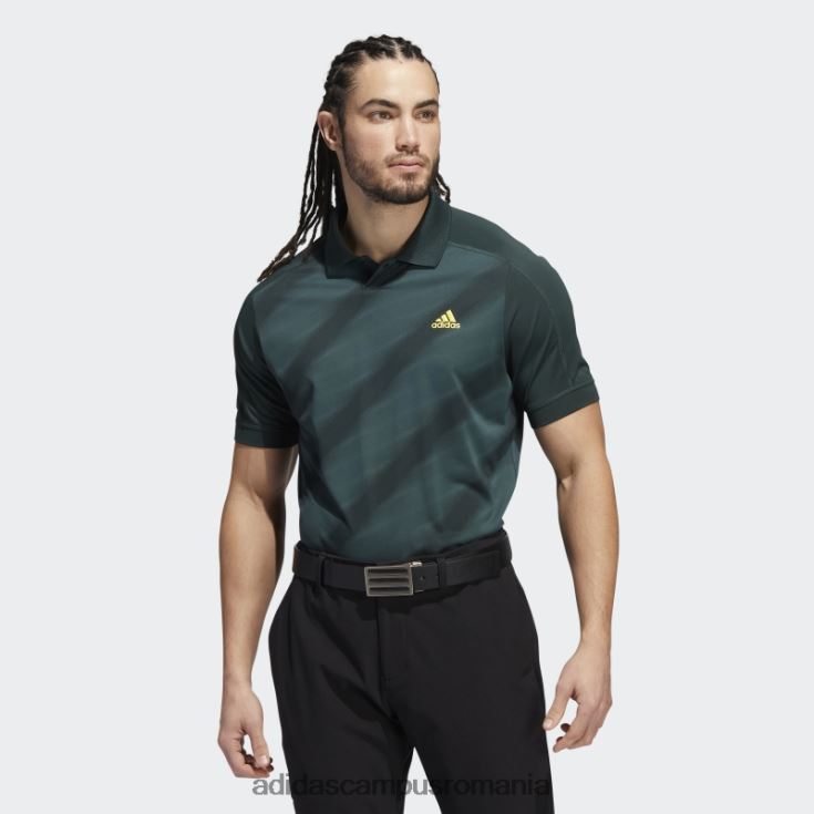 adidas campus romania tricou polo cu imprimeu verde statement adidas bărbați verde/verde mineral J266N214721