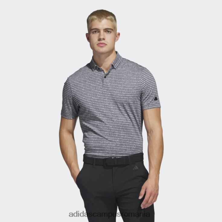 adidas campus romania tricou polo de golf cu dungi negru bărbați negru J266N25989