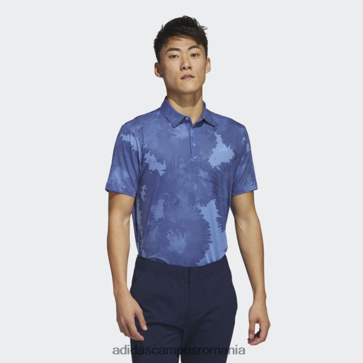 adidas campus romania tricou polo de golf cu plasă cu flori albastre bărbați albastru/marinier J266N25908