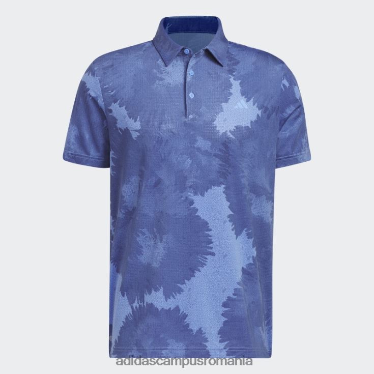 adidas campus romania tricou polo de golf cu plasă cu flori albastre bărbați albastru/marinier J266N25908