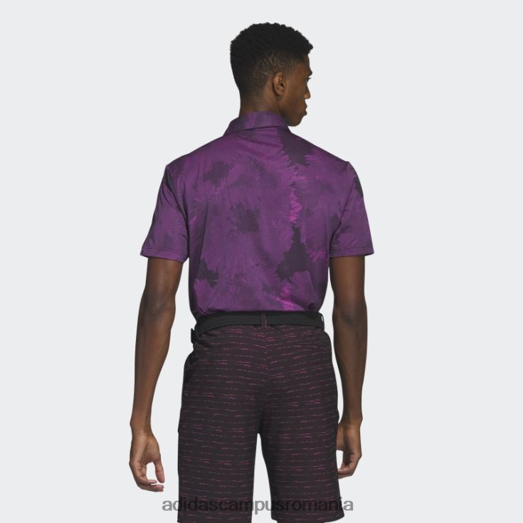 adidas campus romania tricou polo de golf cu plasă cu flori negru bărbați negru/fucsia J266N21159