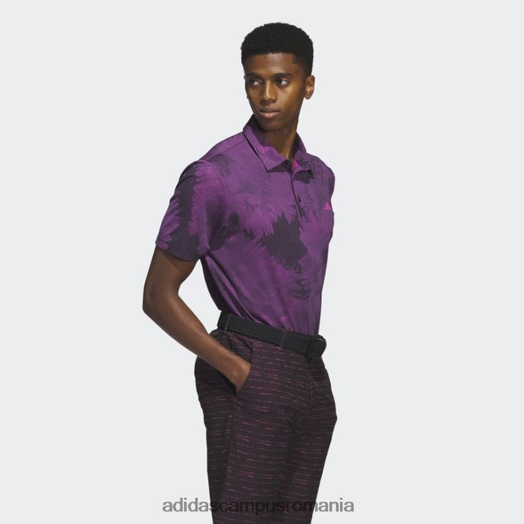 adidas campus romania tricou polo de golf cu plasă cu flori negru bărbați negru/fucsia J266N25752