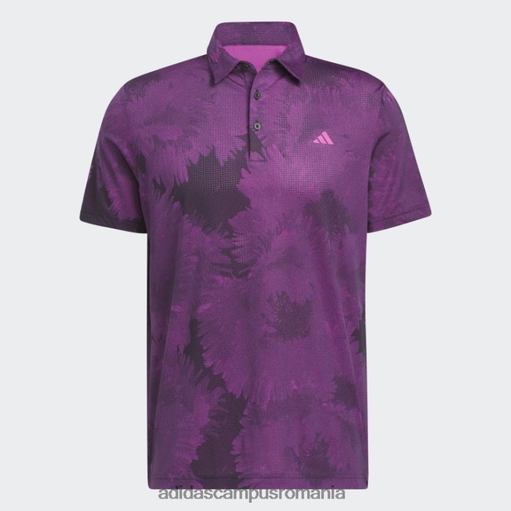 adidas campus romania tricou polo de golf cu plasă cu flori negru bărbați negru/fucsia J266N25752