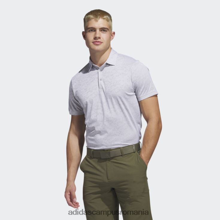 adidas campus romania tricou polo de golf din jacquard alb texturat bărbați alb/gri J266N26094