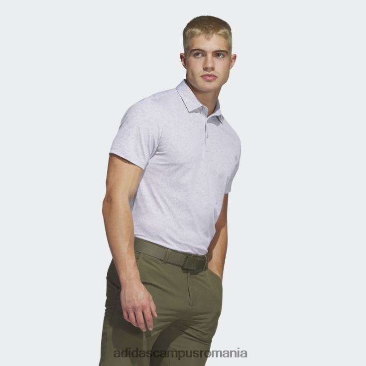 adidas campus romania tricou polo de golf din jacquard alb texturat bărbați alb/gri J266N26094