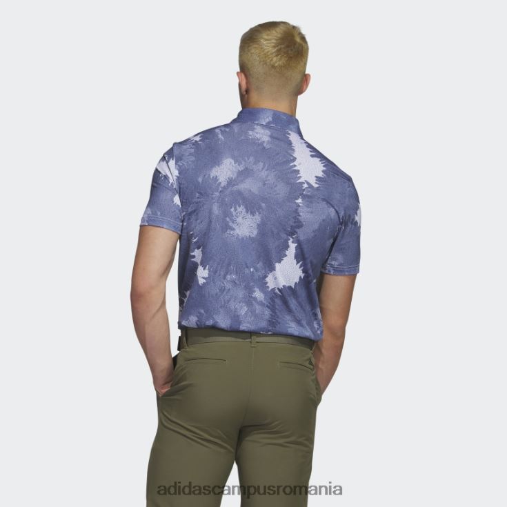 adidas campus romania tricou polo de golf din plasă cu flori albe bărbați alb/marinier J266N26095