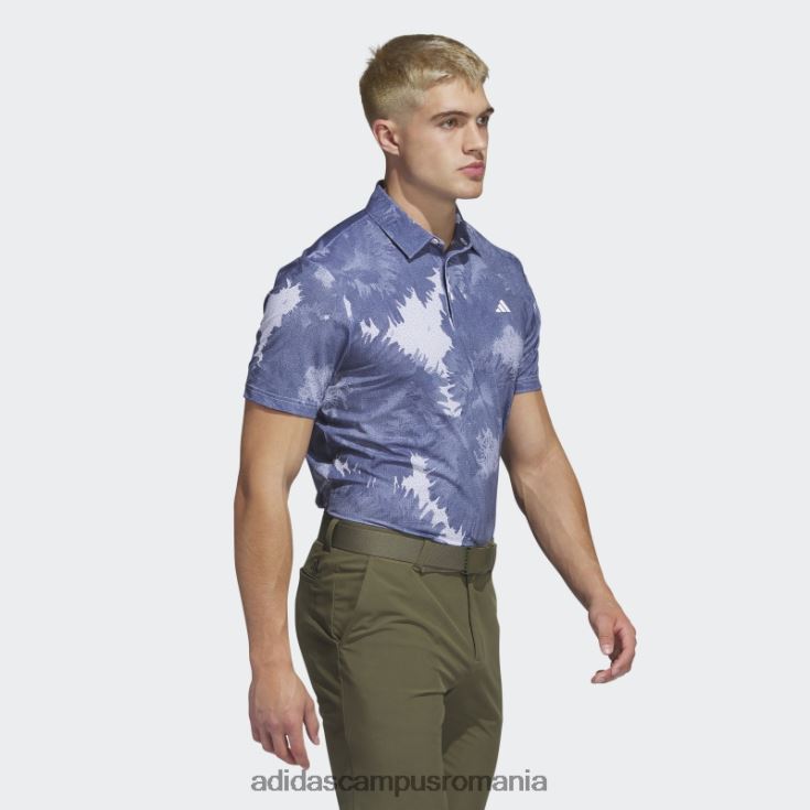 adidas campus romania tricou polo de golf din plasă cu flori albe bărbați alb/marinier J266N26095