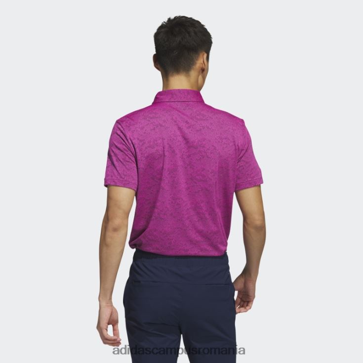 adidas campus romania tricou polo de golf jacquard texturat fucsia bărbați fucsia/negru J266N26485