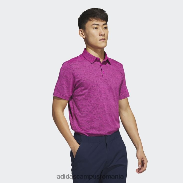 adidas campus romania tricou polo de golf jacquard texturat fucsia bărbați fucsia/negru J266N26485