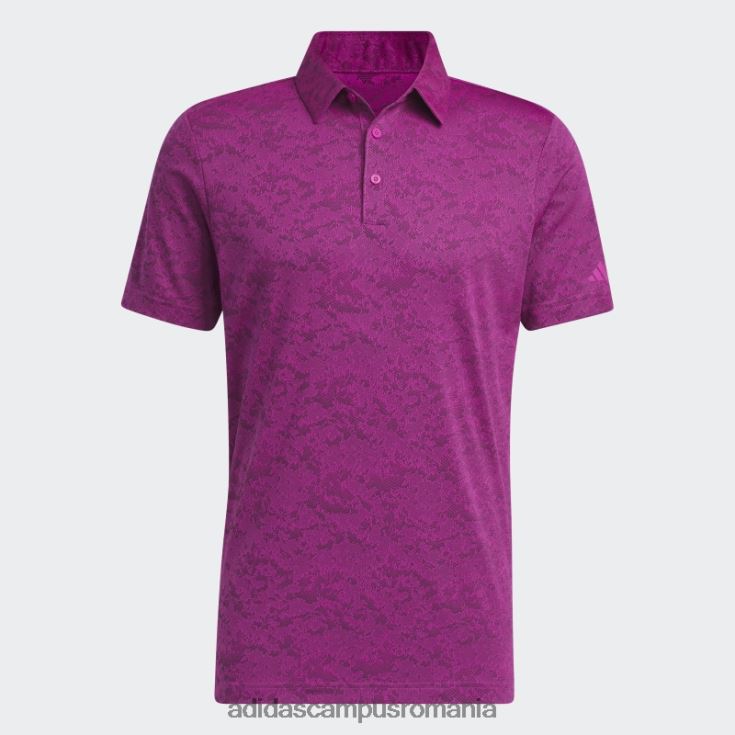 adidas campus romania tricou polo de golf jacquard texturat fucsia bărbați fucsia/negru J266N26485