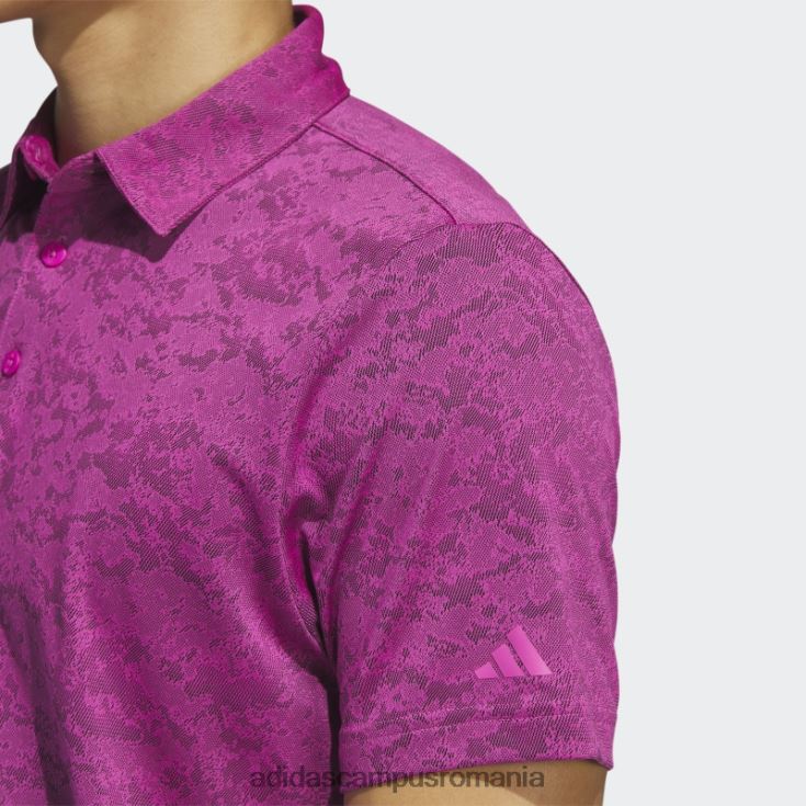 adidas campus romania tricou polo de golf jacquard texturat fucsia bărbați fucsia/negru J266N26485