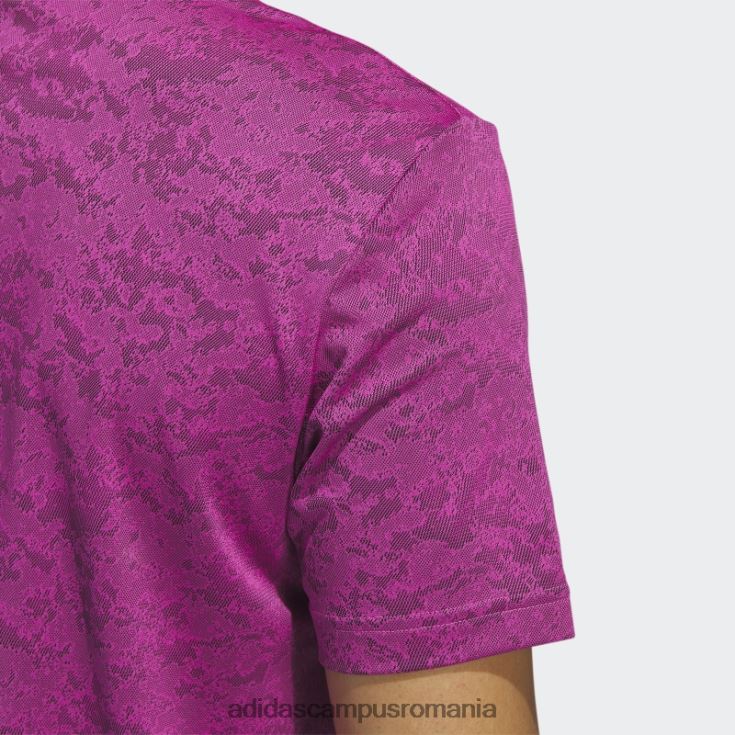 adidas campus romania tricou polo de golf jacquard texturat fucsia bărbați fucsia/negru J266N26485