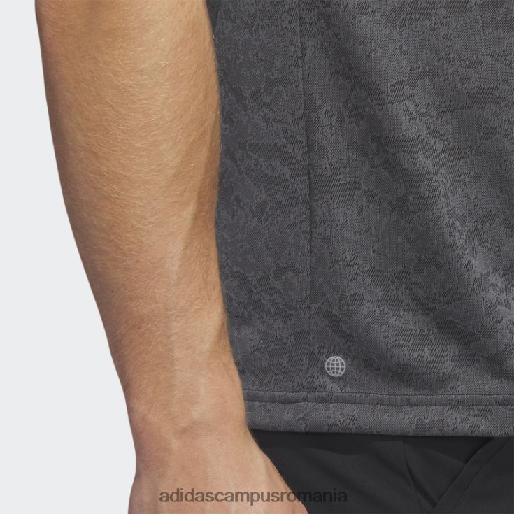 adidas campus romania tricou polo de golf jacquard texturat gri bărbați gri/negru J266N26649