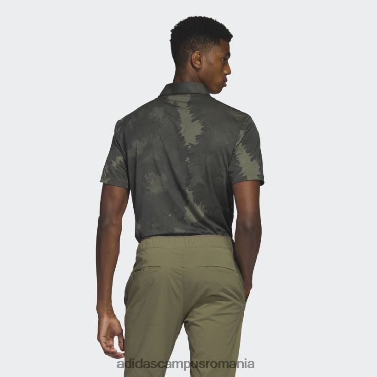 adidas campus romania tricou polo golf din plasă cu flori măsline bărbați măsliniu/negru J266N26578