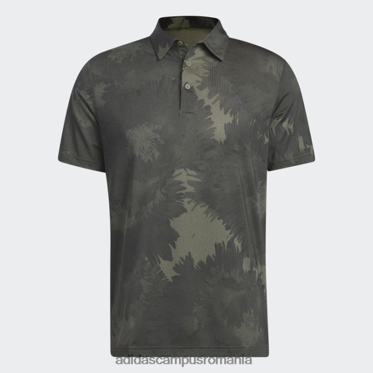 adidas campus romania tricou polo golf din plasă cu flori măsline bărbați măsliniu/negru J266N26578
