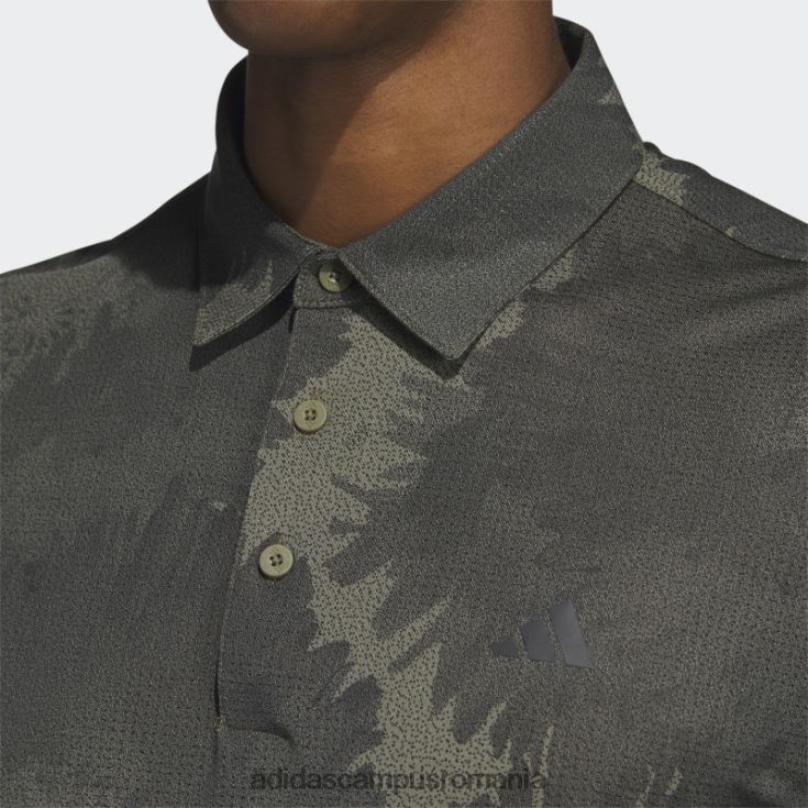 adidas campus romania tricou polo golf din plasă cu flori măsline bărbați măsliniu/negru J266N26578