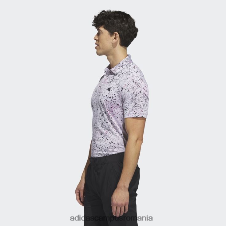 adidas campus romania tricou polo golf jacquard alb bărbați alb/negru/fucsia J266N25852