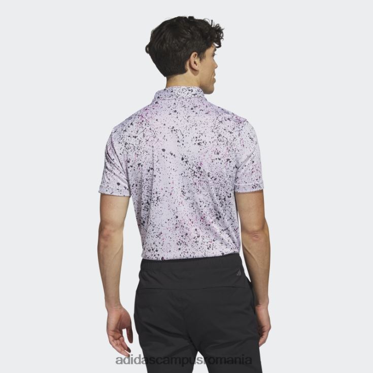 adidas campus romania tricou polo golf jacquard alb bărbați alb/negru/fucsia J266N25852