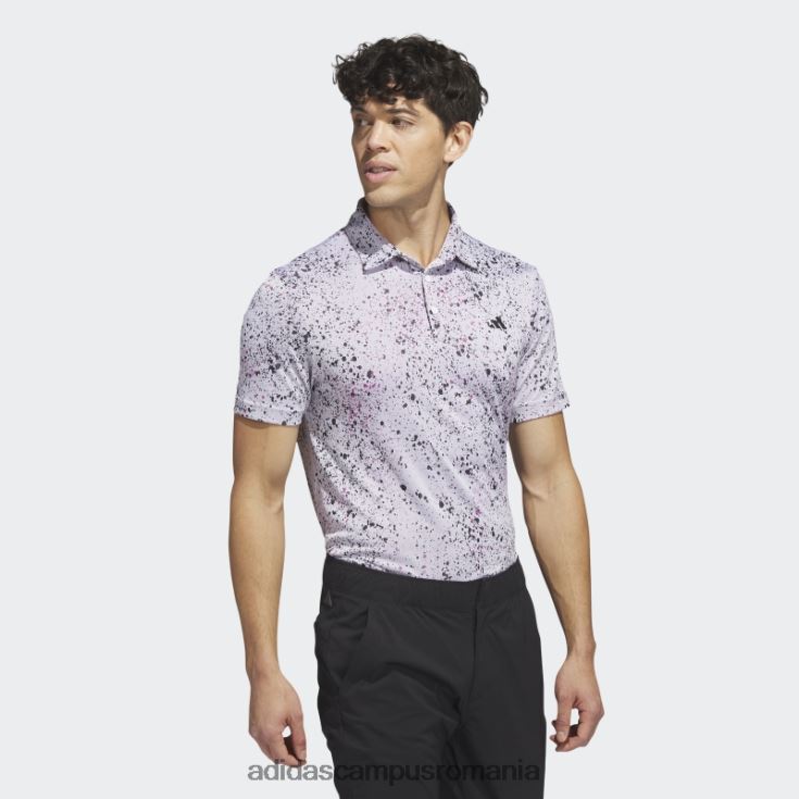 adidas campus romania tricou polo golf jacquard alb bărbați alb/negru/fucsia J266N25852