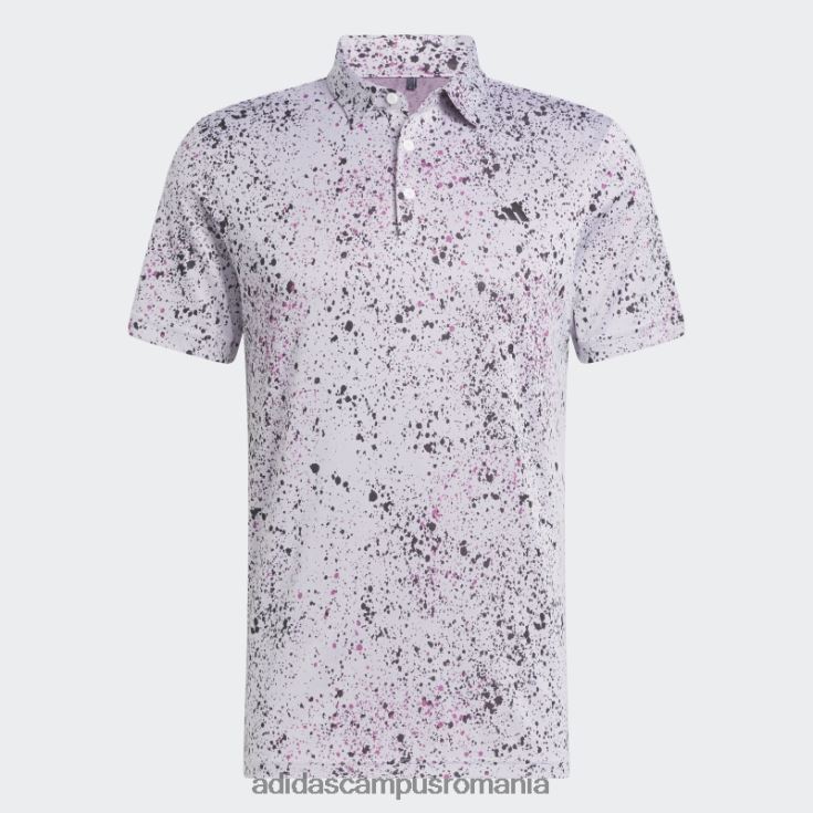 adidas campus romania tricou polo golf jacquard alb bărbați alb/negru/fucsia J266N25852