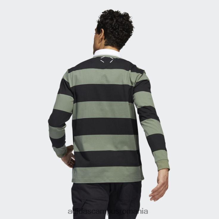 adidas campus romania tricou polo negru adicross cu maneca lunga bărbați negru/verde natural s10 J266N215083