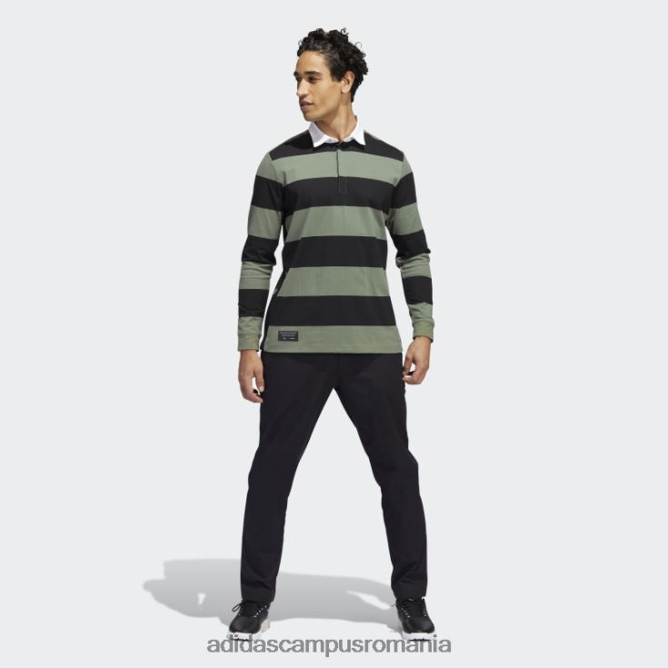 adidas campus romania tricou polo negru adicross cu maneca lunga bărbați negru/verde natural s10 J266N215083