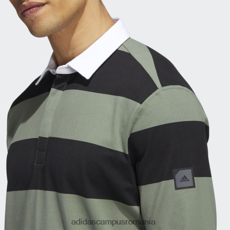 adidas campus romania tricou polo negru adicross cu maneca lunga bărbați negru/verde natural s10 J266N215083