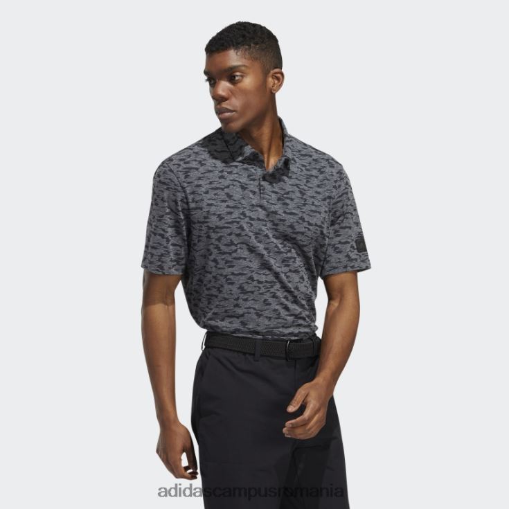 adidas campus romania tricou polo negru cu imprimeu camo bărbați gri inchis J266N214614