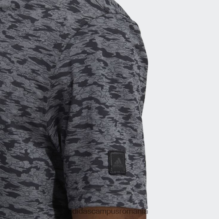 adidas campus romania tricou polo negru cu imprimeu camo bărbați gri inchis J266N214614
