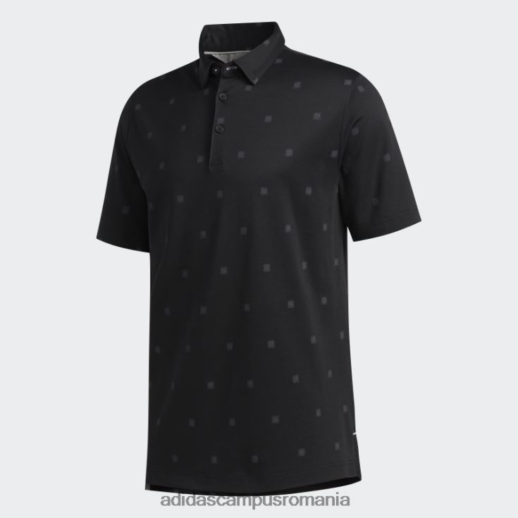 adidas campus romania tricou polo negru cu imprimeu gravat adipure bărbați negru J266N214561