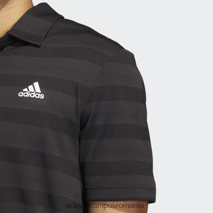 adidas campus romania tricou polo negru în dungi bicolore adidas bărbați gri inchis J266N214691