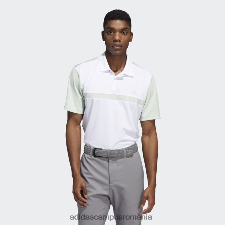 adidas campus romania tricou polo verde colorblock bărbați verde/alb J266N214578
