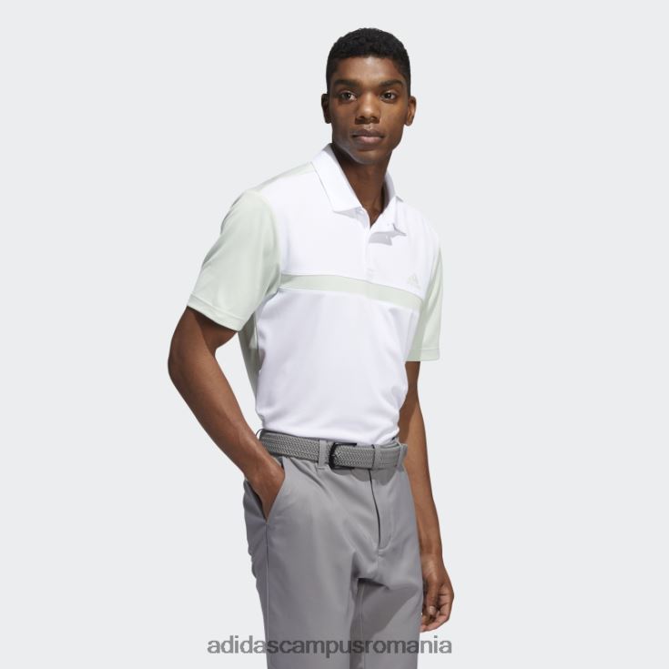 adidas campus romania tricou polo verde colorblock bărbați verde/alb J266N214578