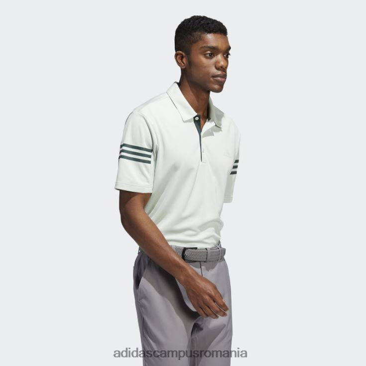 adidas campus romania tricou polo verde cu 3 dungi bărbați verde J266N21181