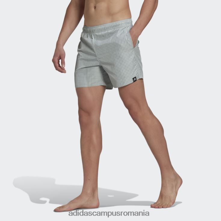 adidas campus romania pantaloni scurți de baie verificați verzi bărbați verde J266N214864
